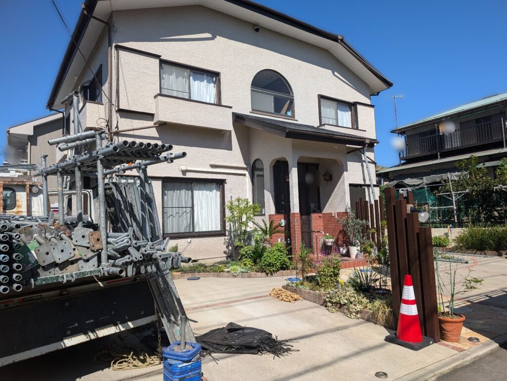 寒川市O様邸　足場着工